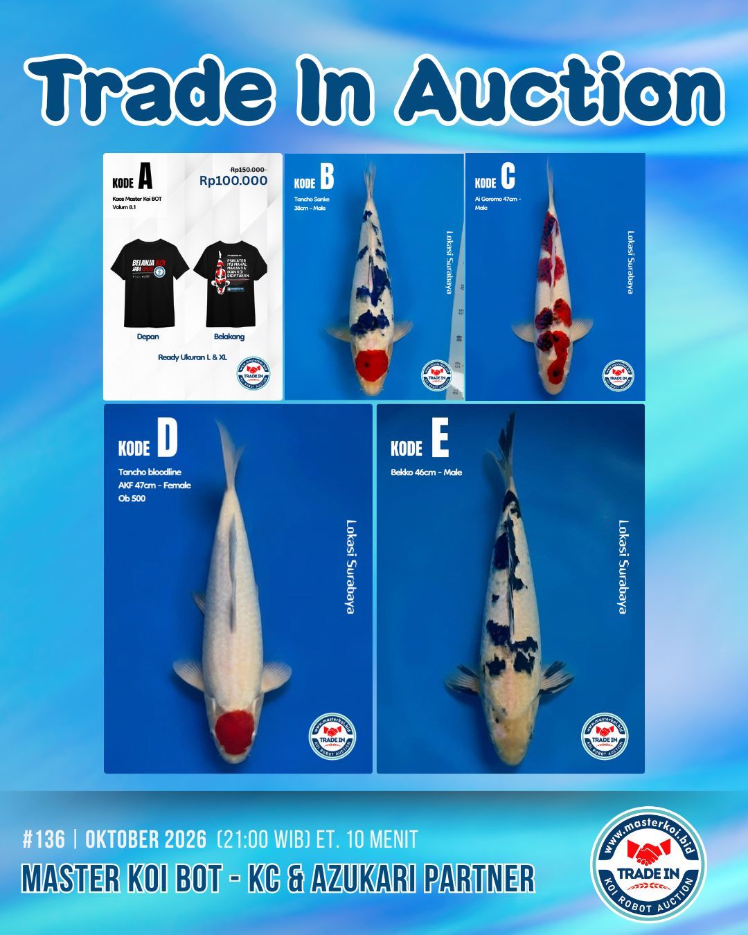 Lelang Koi Online, Jual Beli Ikan Koi, Pasar Koi Terbaik, Agen Lelang Koi, Penawaran Koi Berkualitas, Harga Jual Koi, Lelang Ikan Koi Import, Beli Koi Online, Jual Koi Murah, Koi Showroom, Penjual Koi Terpercaya, Lelang Koi Jakarta, Jual Koi Lokal, Koi Kualitas Unggul, Harga Terbaik Koi, Jual Koi Indukan, Lelang Ikan Hias Koi, Pasar Koi Indonesia, Beli Koi Berkualitas Tinggi, Koi Farm Terbesar, Jual Beli Koi Impor, Lelang Ikan Koi Kualitas Premium, Daftar Harga Koi Terbaru, Pusat Jual Beli Koi, Info Lelang Koi Hari Ini.